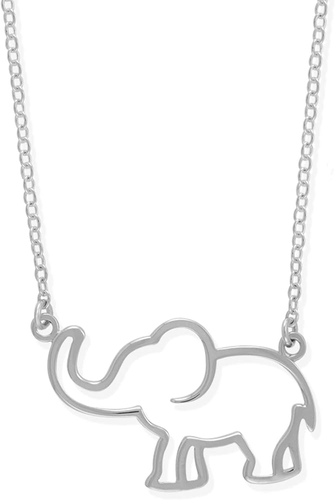 Elephant Outline Charm Necklace- LAST ONE