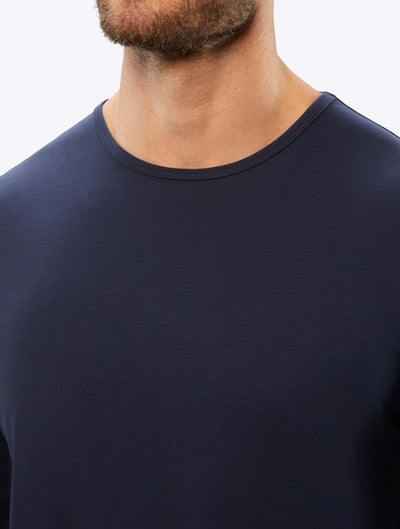 CUTS AO Long Sleeve  Curve Hem Tee in Pacific Blue