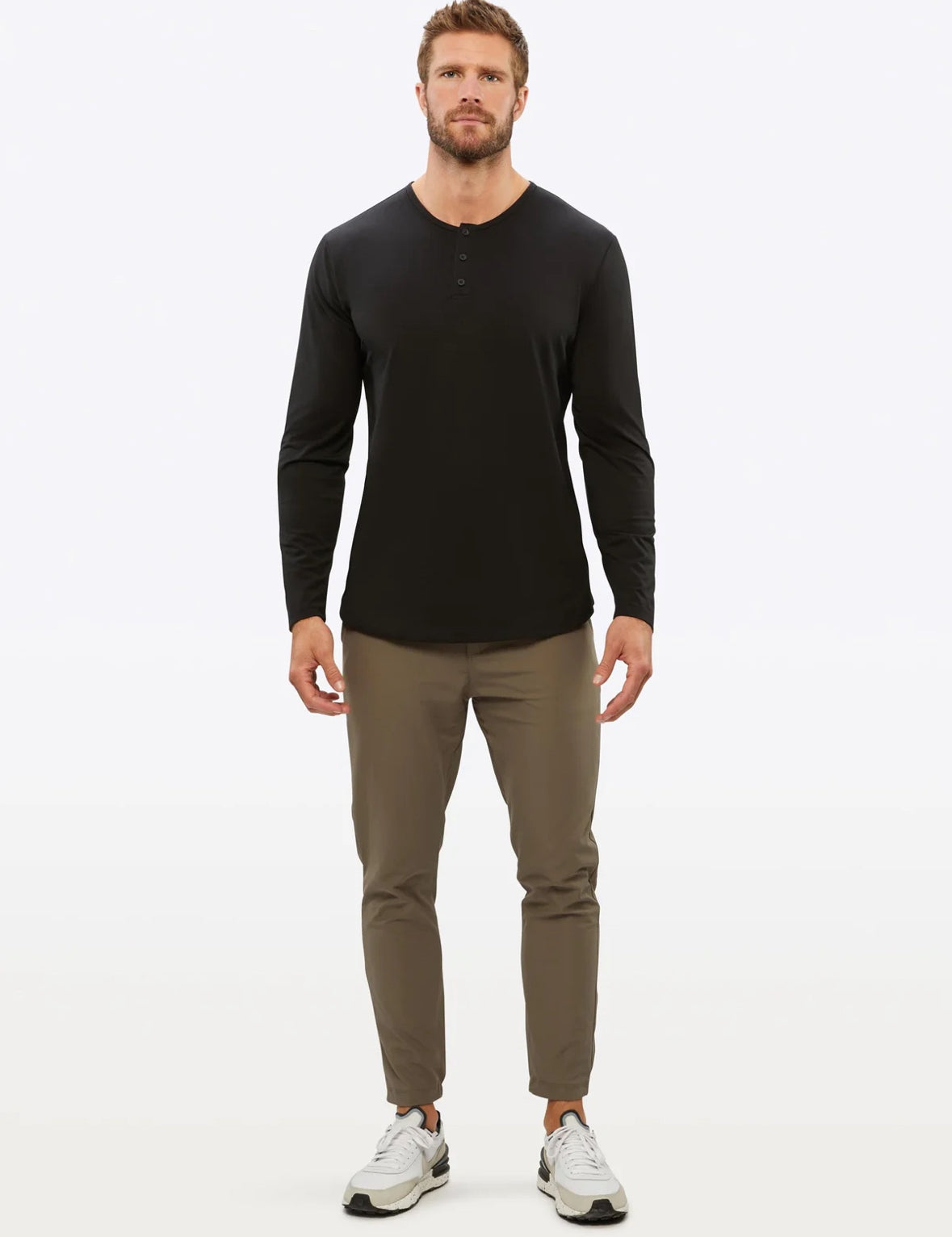 CUTS Henley Curve Hem Long Sleeve