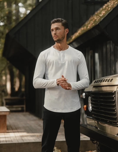 CUTS Henley Curve Hem Long Sleeve