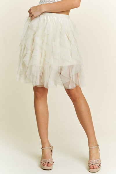 Cascading Charm Tulle Mini Skirt