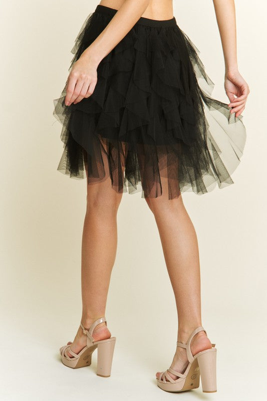 Cascading Tulle Mini Skirt