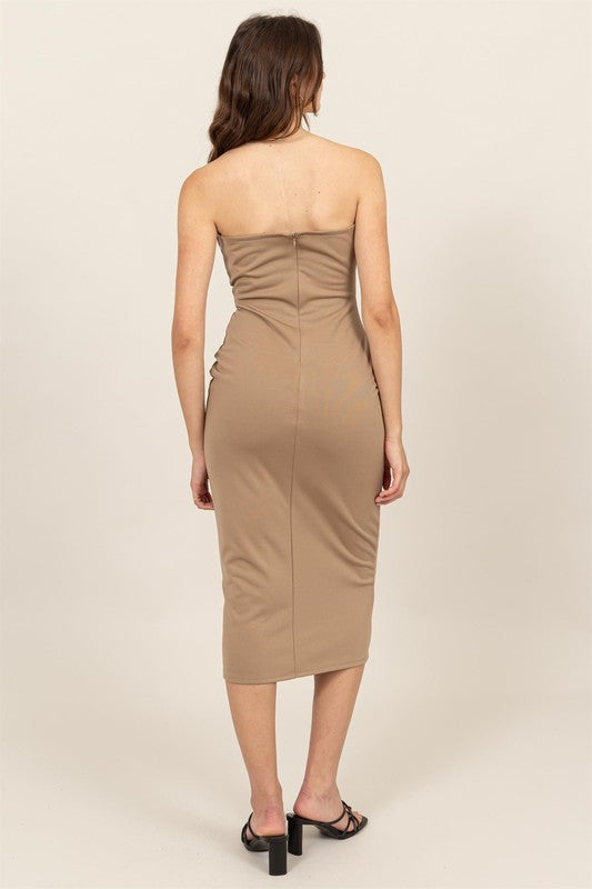 Chashi Midi Dress-Taupe