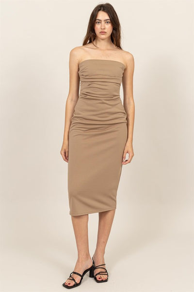 Chashi Midi Dress-Taupe