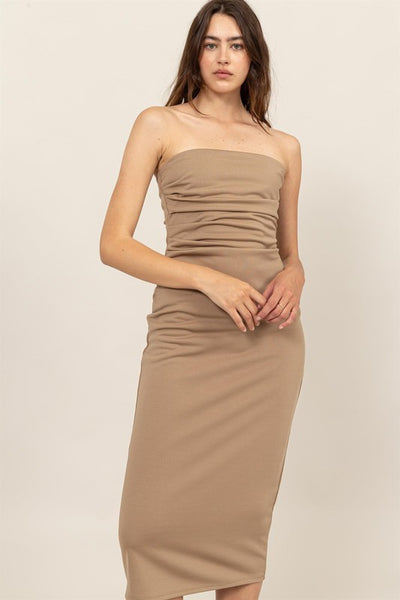 Chashi Midi Dress-Taupe