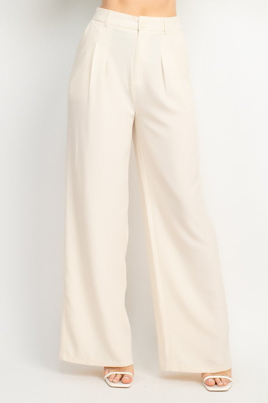 Identity Biz Classic Pants in Cream