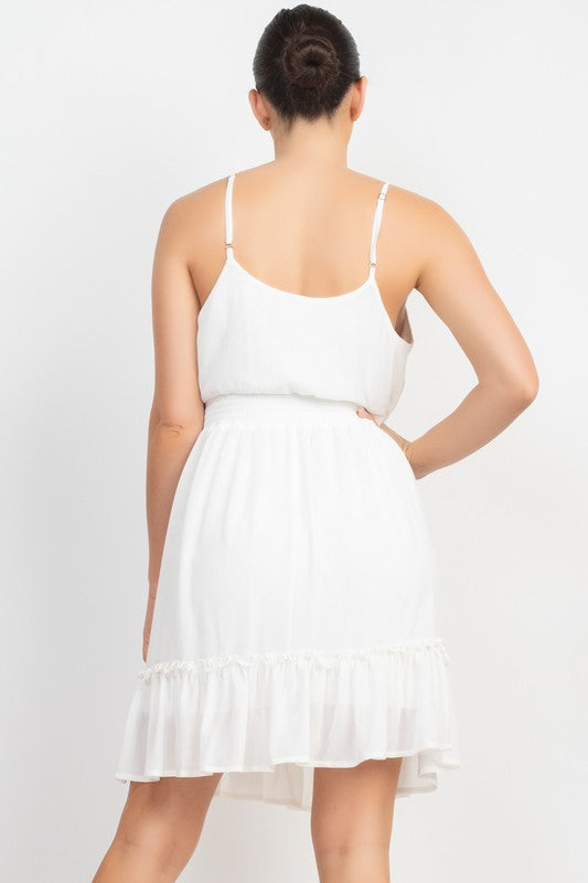 Flirty Ruffle Dress in White
