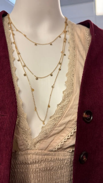 Champagne Tears Layered Necklace- LAST ONE