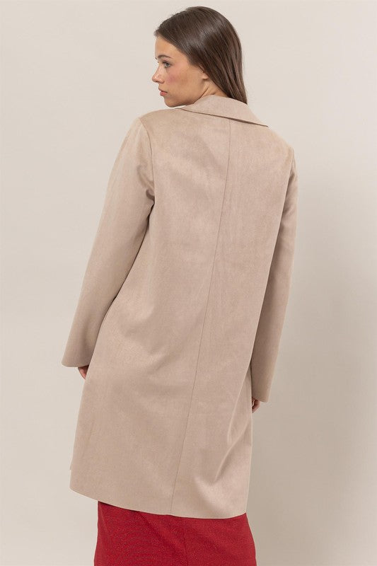 London Open Front Suede Coat