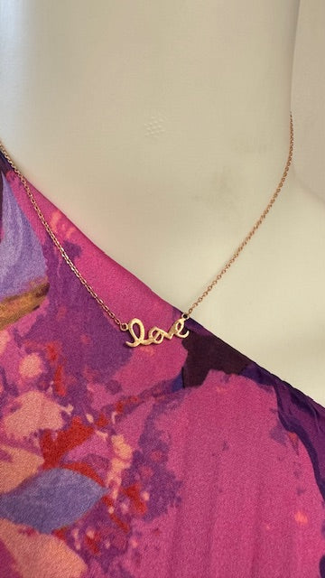 Love Script Charm Necklace