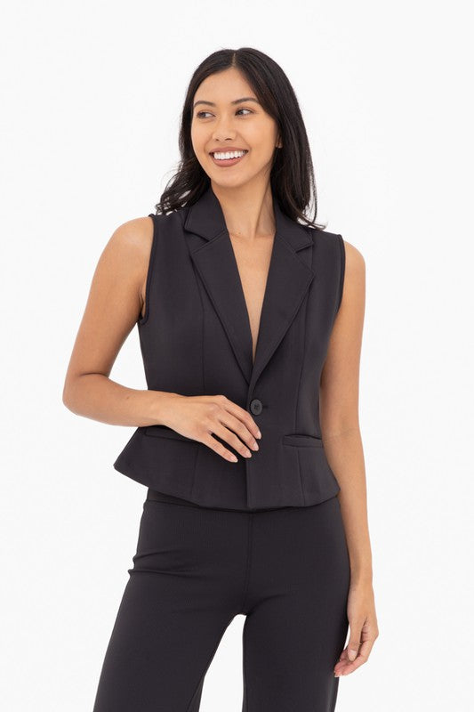 Identity Biz Office Wear Chic Vest in Black