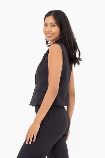 Identity Biz Office Wear Chic Vest in Black