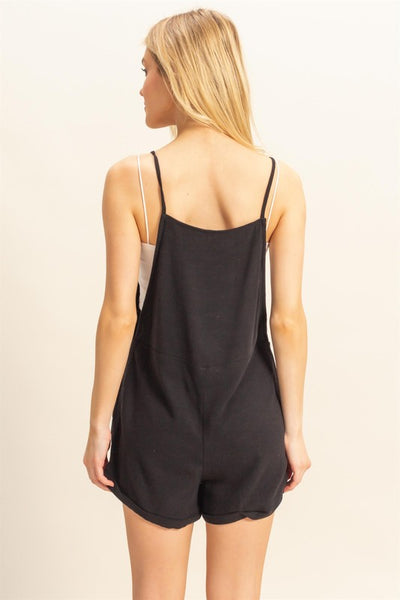 Rayon Linen Self Tie Straps Romper