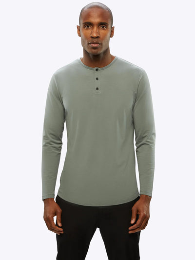 CUTS Henley Curve Hem Long Sleeve