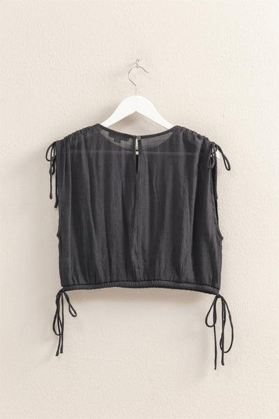 Sleeveless Hem Bubble Hem Top