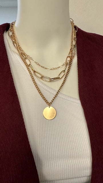 Double Link Disc Necklace- LAST ONE