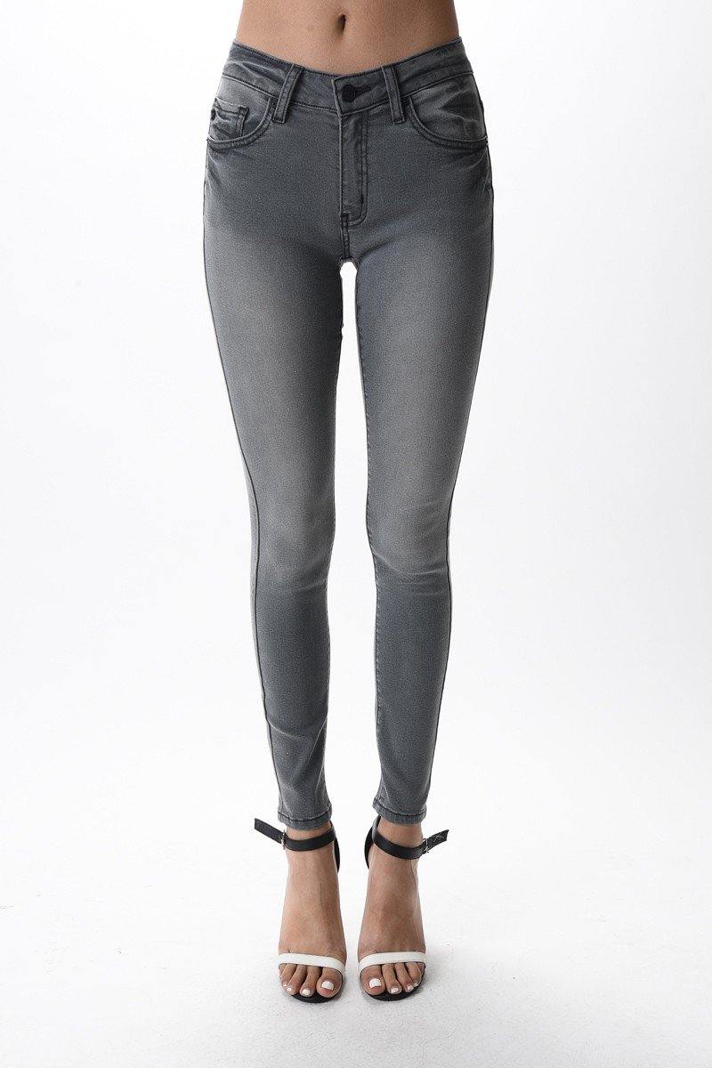 Griselda Grey Mid Rise Super Skinny Jeans - Identity Boutique