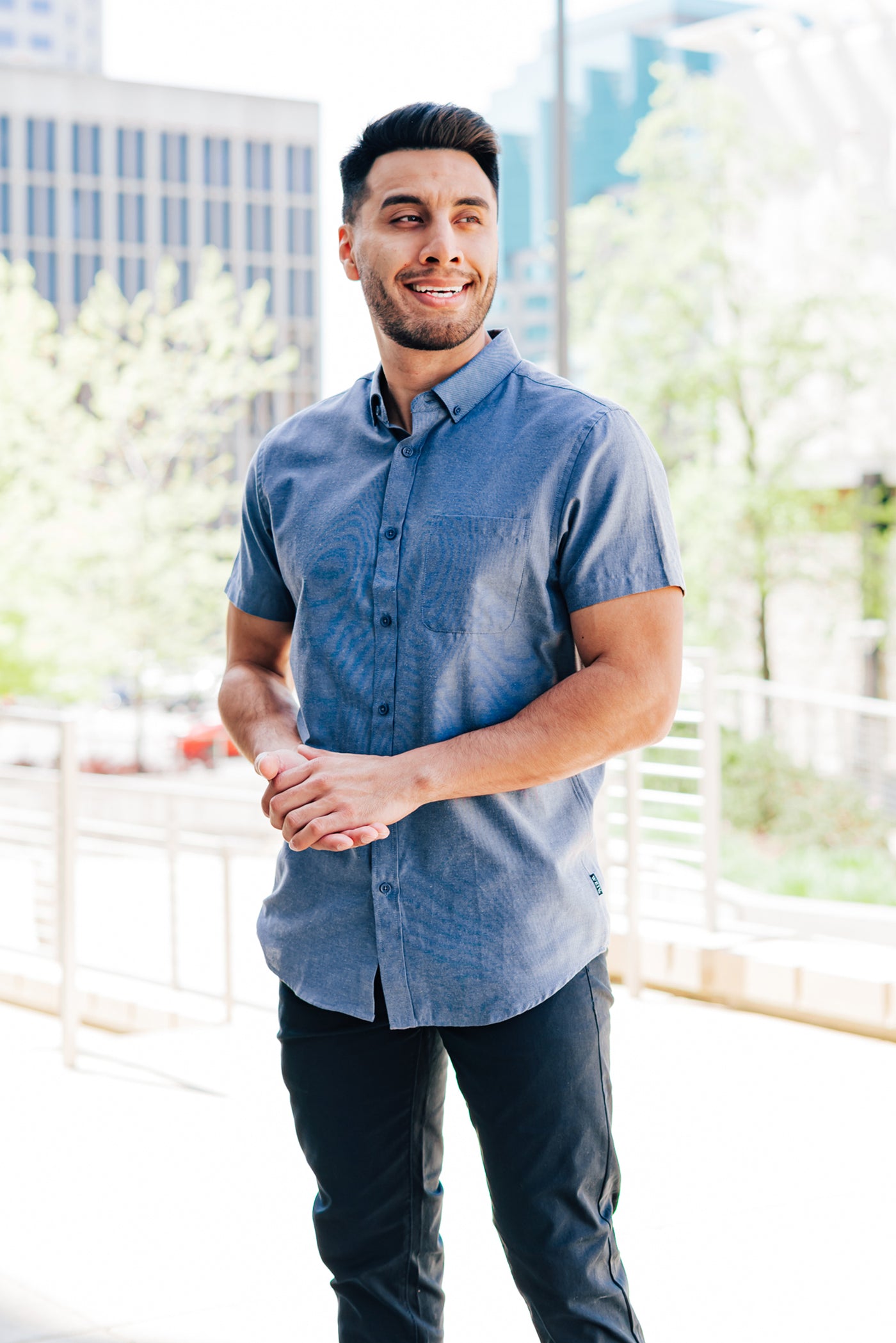 Derek Midnight Blue Short Sleeve