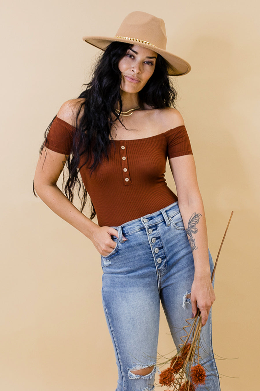 Sparks Fly Ribbed Bodysuit