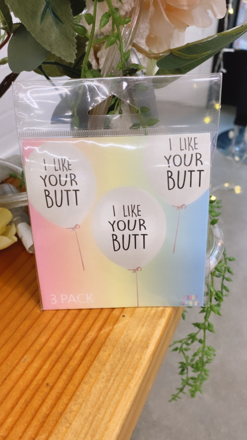 I Like Your Butt Balloon Pack (Pack Of 3)