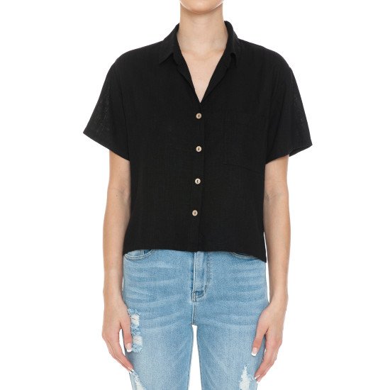 Ocean Melody Button Up in Black